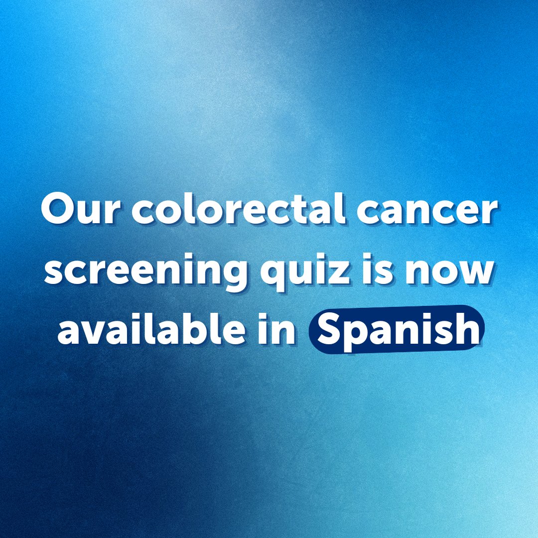 El cuestionario de detección de cáncer colorrectal ahora está disponible en español!

Our colorectal cancer screening quiz is now available in Spanish!

quiz.getscreened.org