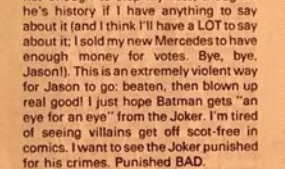 also this dude selling HIS CAR to have enough votes to make sure robin died oh my god 😭