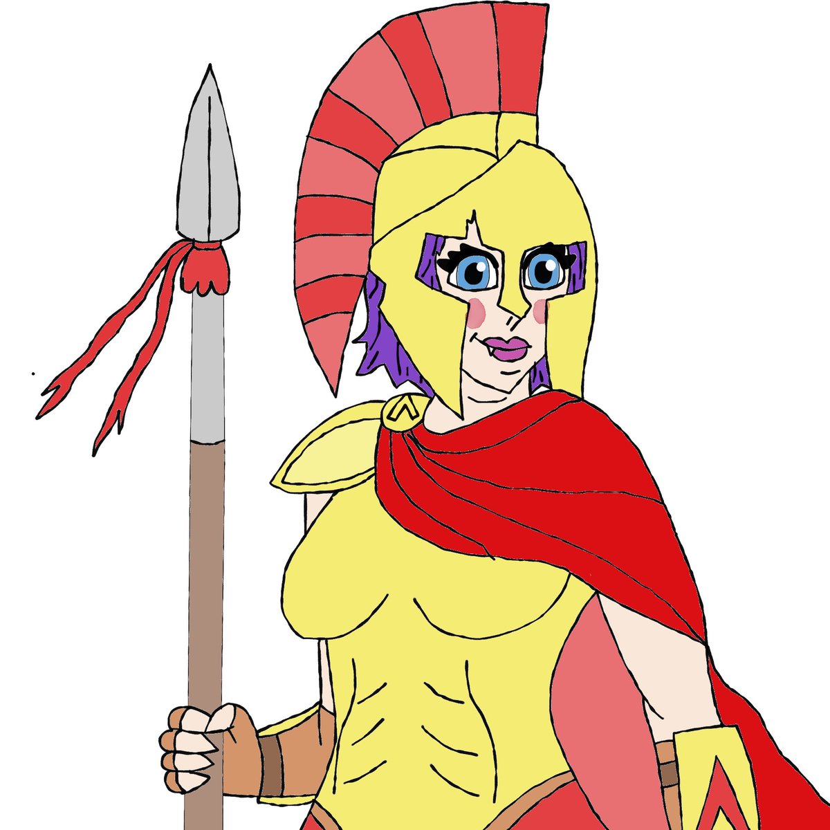 Question, Do you think @KassioppiaVA would be a great Spartan?🤔 Also which  do you prefer? Helmet on? or Helmet off?😀 #Fanart #Spartan #HelmetOn  #HelmetOff #Greek, image size:1200x1200