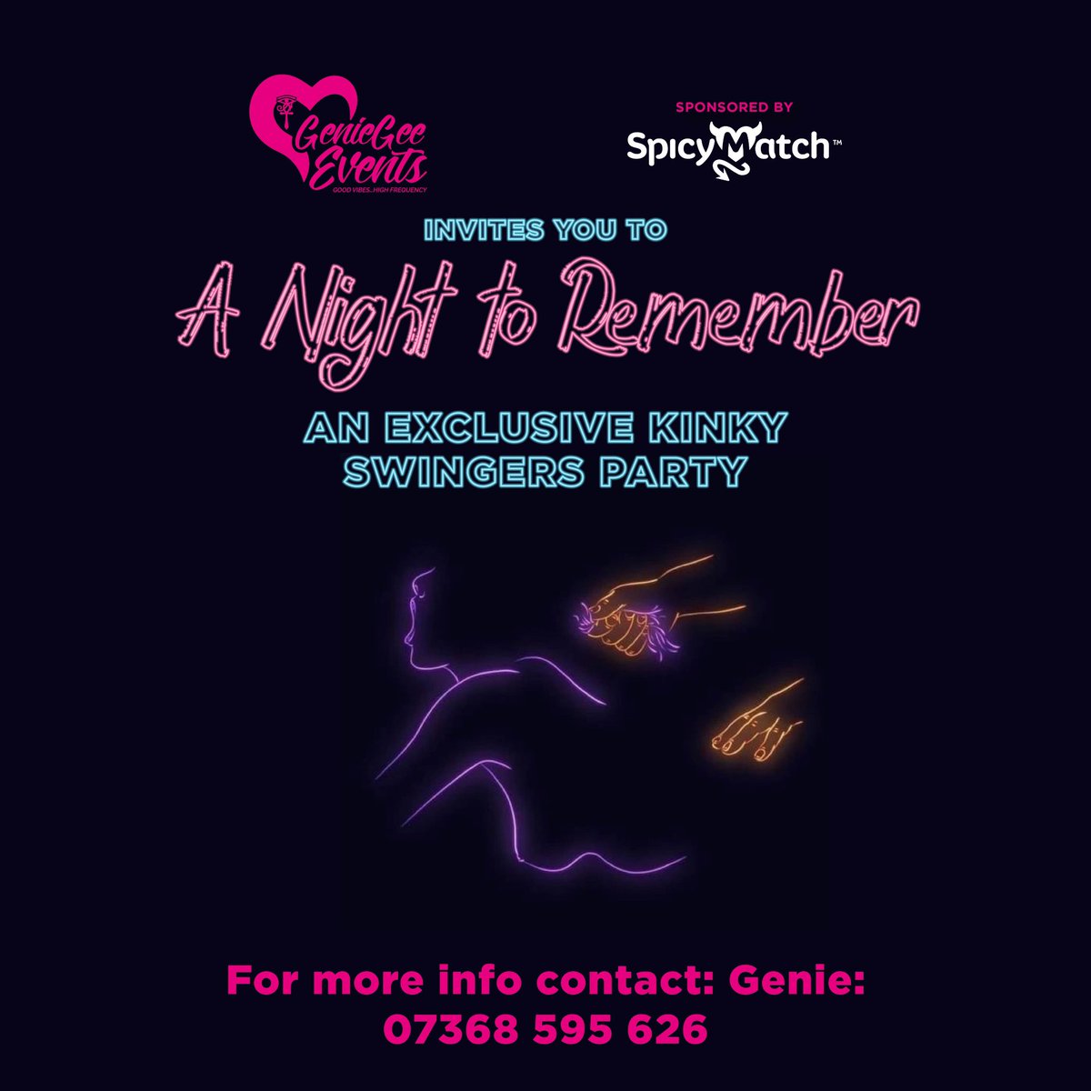 ‘A Night To Remember’ Date: Saturday 25th May Time: 9pm - 4am Location: SW London More details of what’s on offer at this event to follow…. Tickets will be released on Monday at 9pm! Limited Earlybird discount tickets available!! Sponsored by SpicyMatch.com