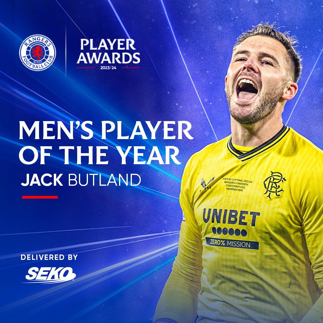 Men's Player of the Year Award | #RangersPOTY 👏 Congratulations, @JackButland_One.