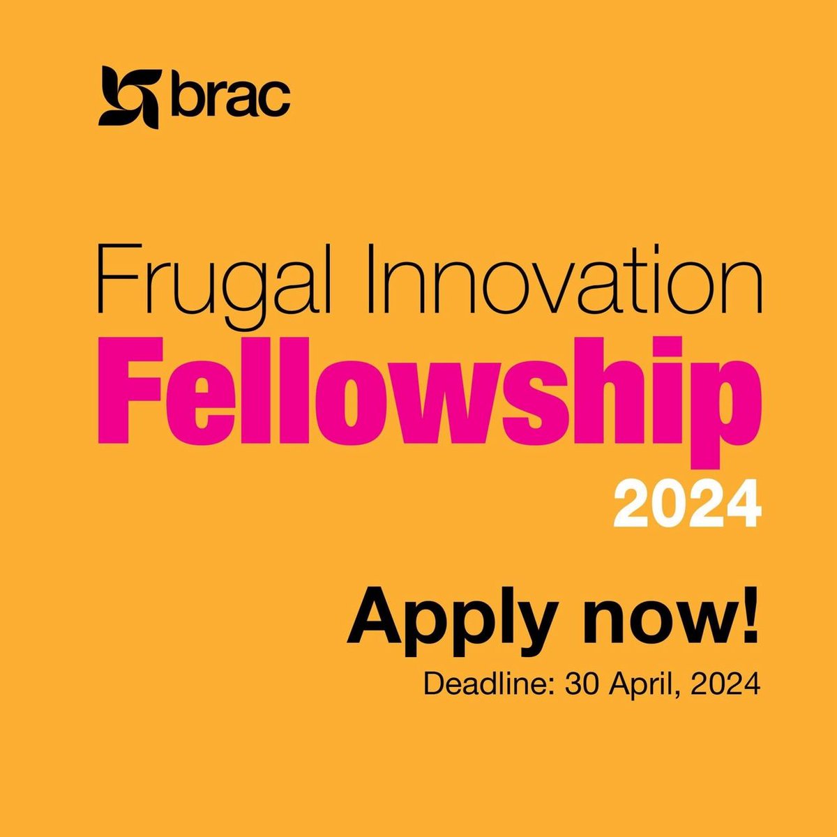 Are you a social entrepreneur working in climate adaptation - test your idea & scale up ⬆️BRAC has launched the Frugal Innovation Fellowship 2024

Apply ▶️ lnkd.in/ee3WnzTE

#ClimateFellowship
#FrugalInnovation
#SocialInnovation
#ClimateChange
#InnovationChallenge