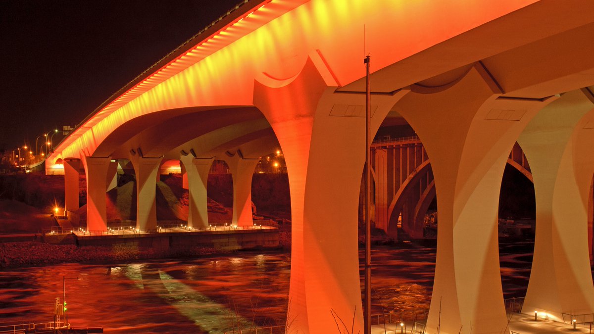 In honor of Worker Memorial Day, the I-35W Bridge in Minneapolis will be lit orange tonight. Today, and every day, we remember the 36 MnDOT employees and 16 contractors who lost their lives while working on Minnesota highways since 1960.