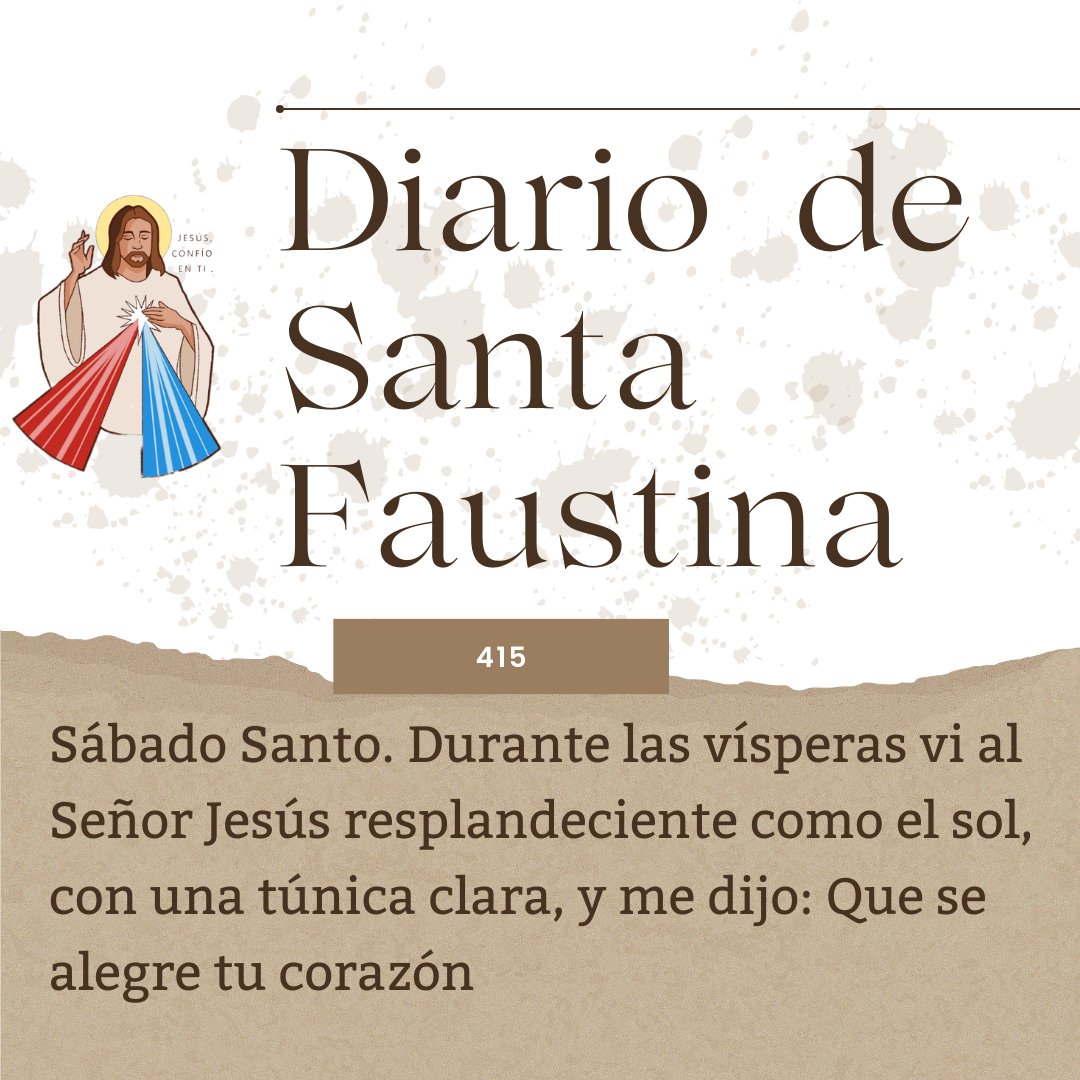 Nueva frase del #DiariodeSantaFaustina punto 415 #DivinaMisericordia #SantaFaustina #JesusenTiConfio