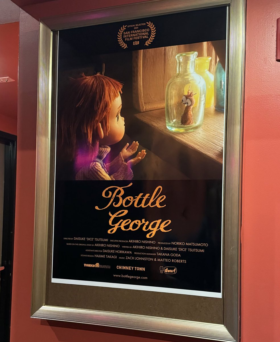 tonkohouse's tweet image. Big thanks to everyone who came to World Premiere of Bottle George at SF Int Film Festival yesterday.  We got to see the audience’s in person reaction and it gave me chills.   We started this project before ONI and now it’s out there.  Big congrats to our incredible crew.