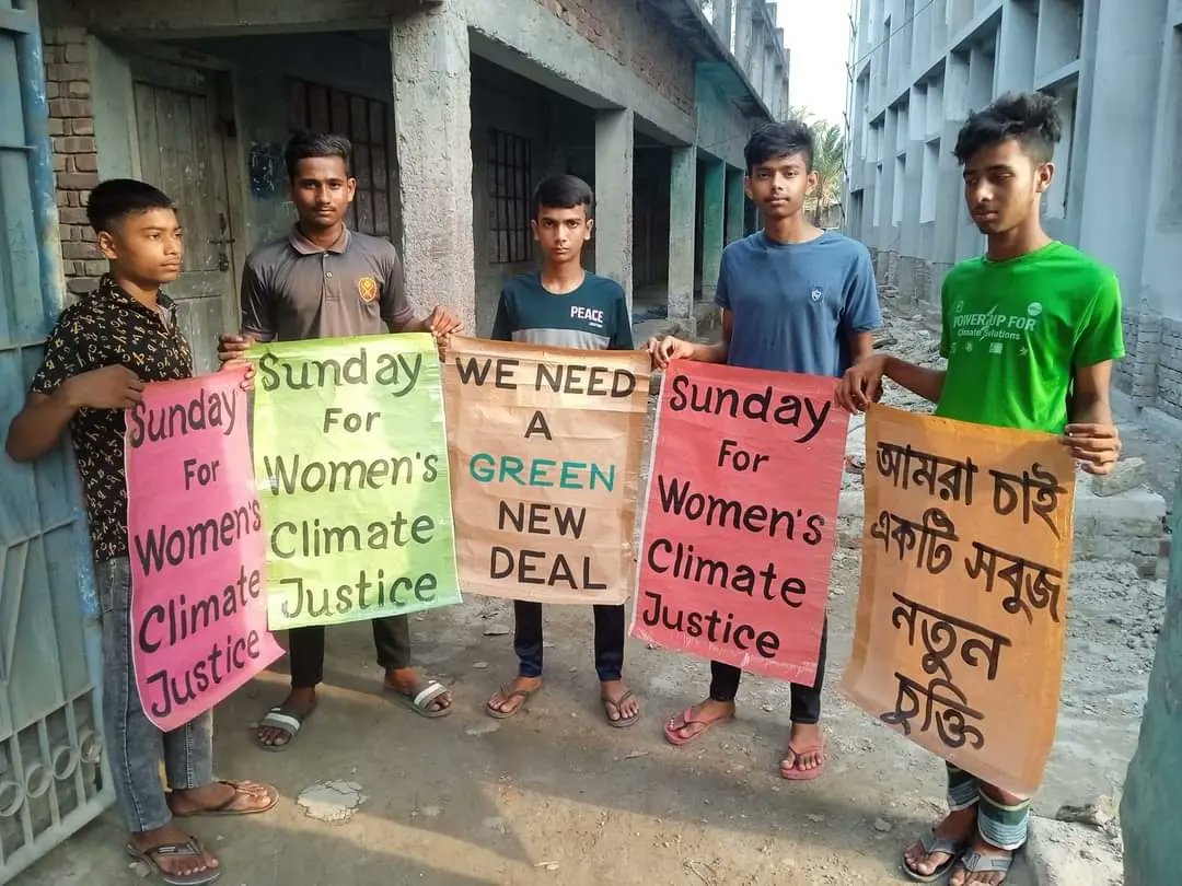 MouwaJannatul's tweet photo. BIJOY Youth organization Continuously supporting and giving solidarity for women's climate justice.
They done strike-29 Sunday for women's climate movement.
#ClimateAction
#climatejusticeforgenderjustice
#COP29Azerbaijan
#NoMoreEmptyPromises
#ClimateActionNow
#1point5 https://t.co/KvA1Xca0vl