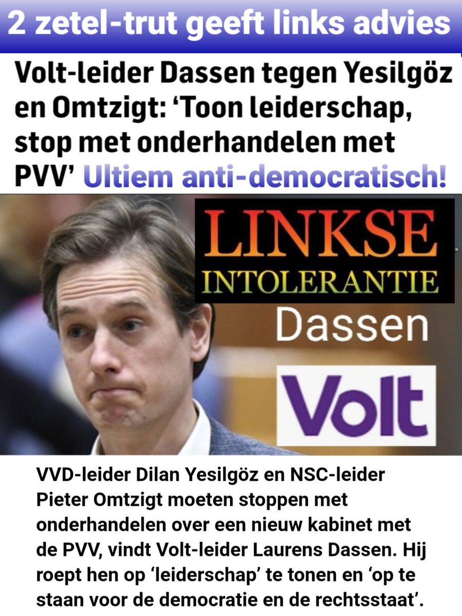 Op het #VOLT Congres werd het grijsgedraaide #Dassen plaatje weer afgedraaid. #Democratie prediken, maar juist ZELF zo intolerant zijn als de pest. De #PVV heeft gewoon gewonnen en jij hebt lekker verloren. Wen er maar aan loser!