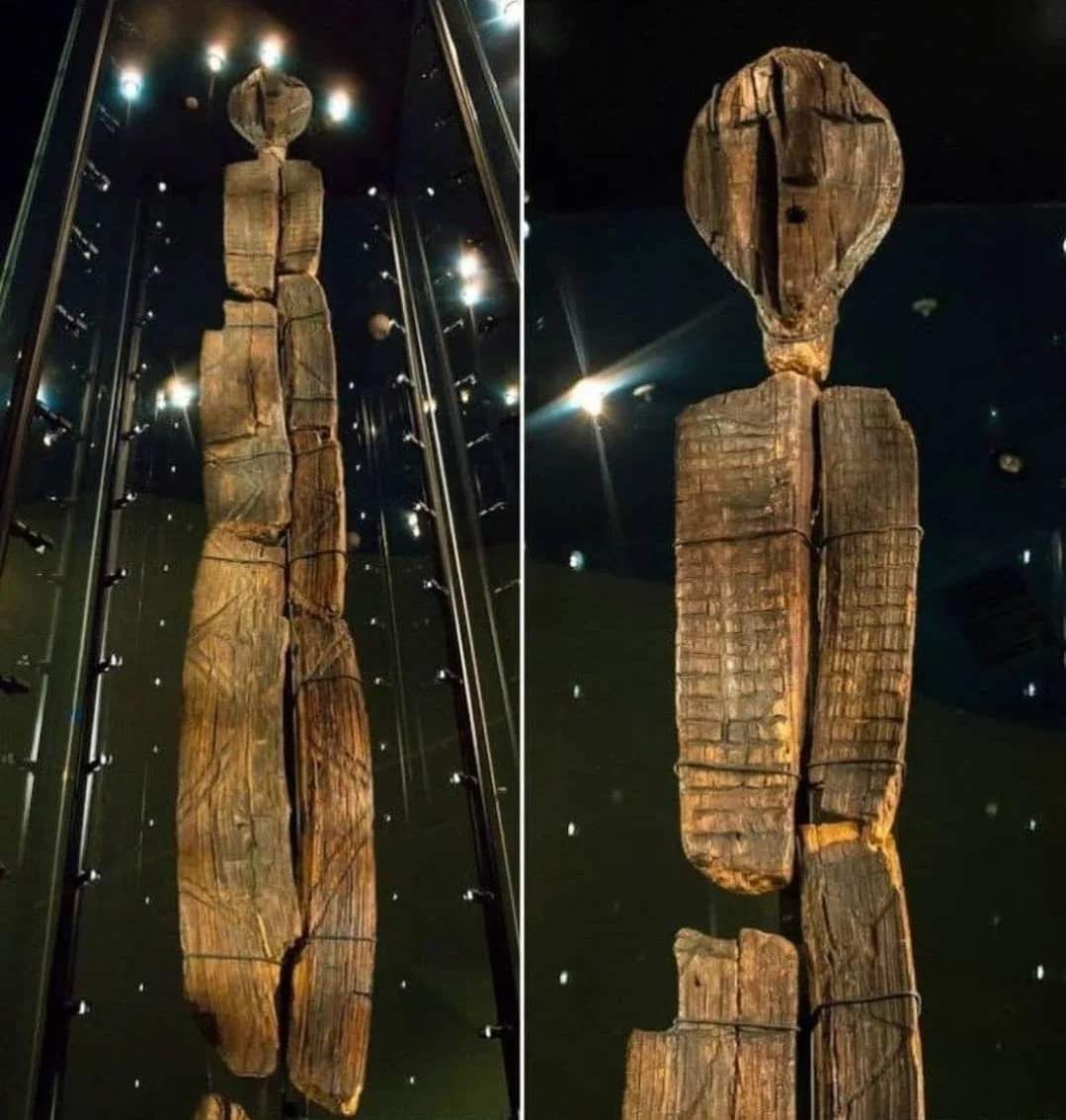 The Shigir Idol is the oldest known wooden sculpture in the world, made during the Mesolithic period, shortly after the end of the last Ice Age. The wood it was carved from is approximately 12,000 years old. The sculpture was discovered on January 24, 1890 at a depth of 4 m (13