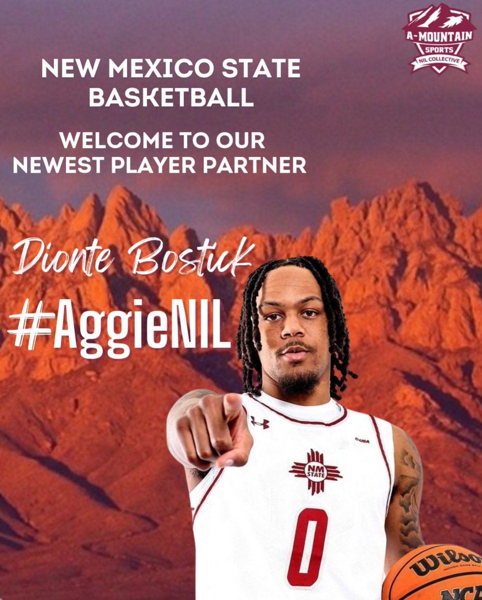 Big #575 Welcome to our newest Aggie player partner! Everyone give @ibostickdionte a follow. #NMSUAggies #nmsubasketball #aggieup #AggieNIL