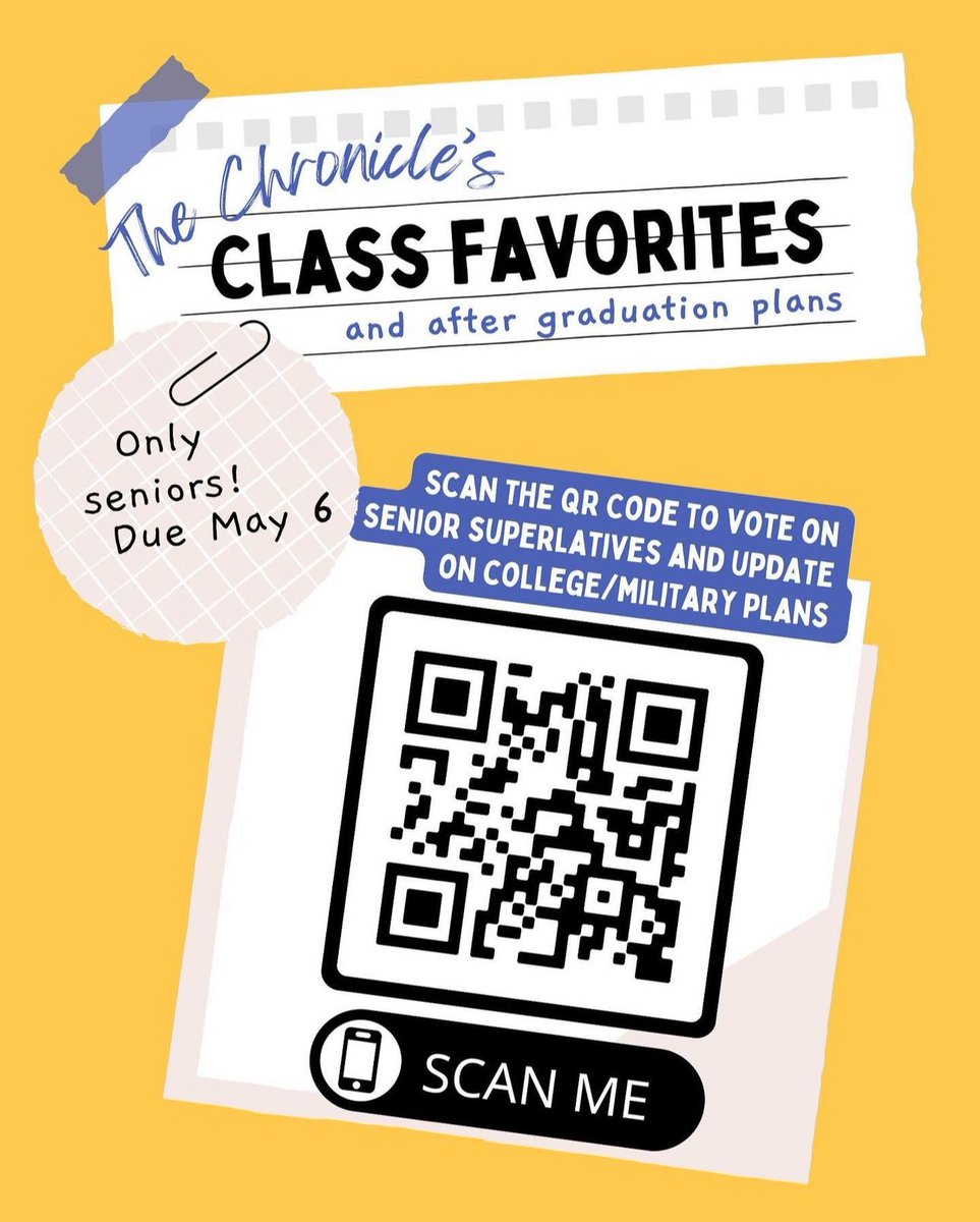 🚨 Class of 2024! 🚨 🗳️Don’t forget to vote for your Class Favorite by May 6!
