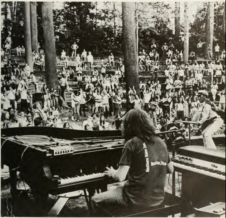Bruce Springsteen performing for students at the Scott Amphitheater at Swarthmore College, Pennsylvania.