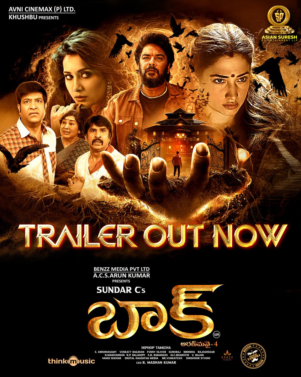 Check out the #BaakTrailer right here! It's a thriller that will keep you on the edge of your seat! ▶️ youtu.be/44feIunPKJM A #SundarC Entertainer A @hiphoptamizha Musical 🎶 Telugu Release by @asiansureshent✨ #BAAKfromMAY3rd #Aranmanai4 @tamannaahspeaks #RaashiKhanna…