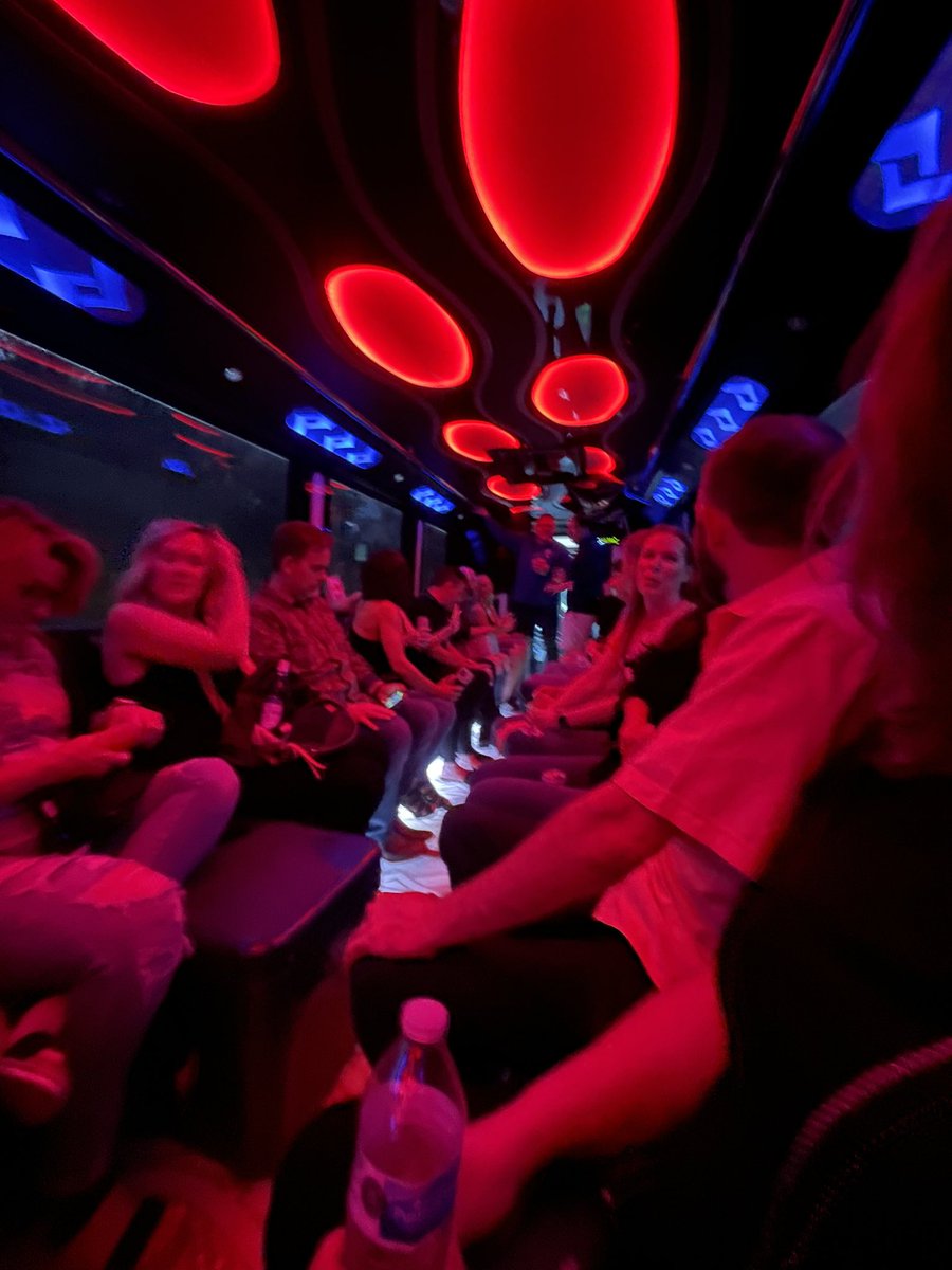 Went to a 50th birthday party yesterday. Party bus complete with a stripper pole. Of course at my age the stripper pole is only used to get up and down out of my seat lol. #birthdayparty #partybus #generationx