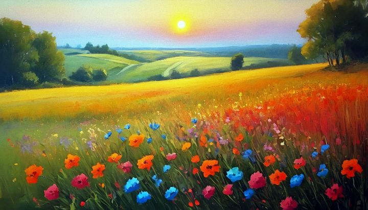 Art of the Day: 'Summer landscape with field flowers'. Buy at: ArtPal.com/llaurentina7?i…