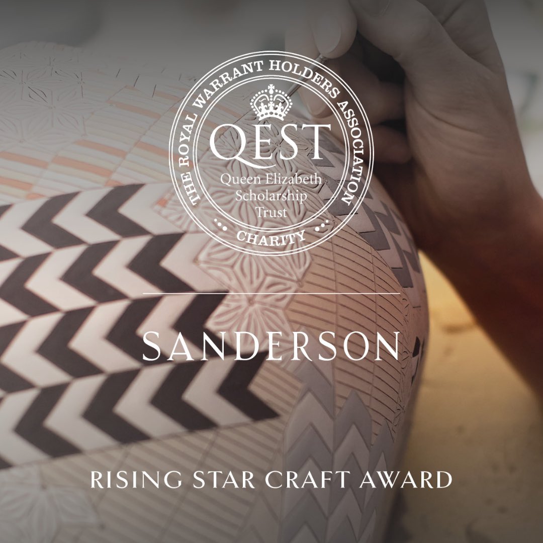 New QEST Sanderson Rising Star Craft Award! QEST is delighted to be collaborating with international luxury interior furnishings brand Sanderson to launch a prestigious new prize. Further details on how to APPLY, visit: cgs.org.uk/noticeboards/n…