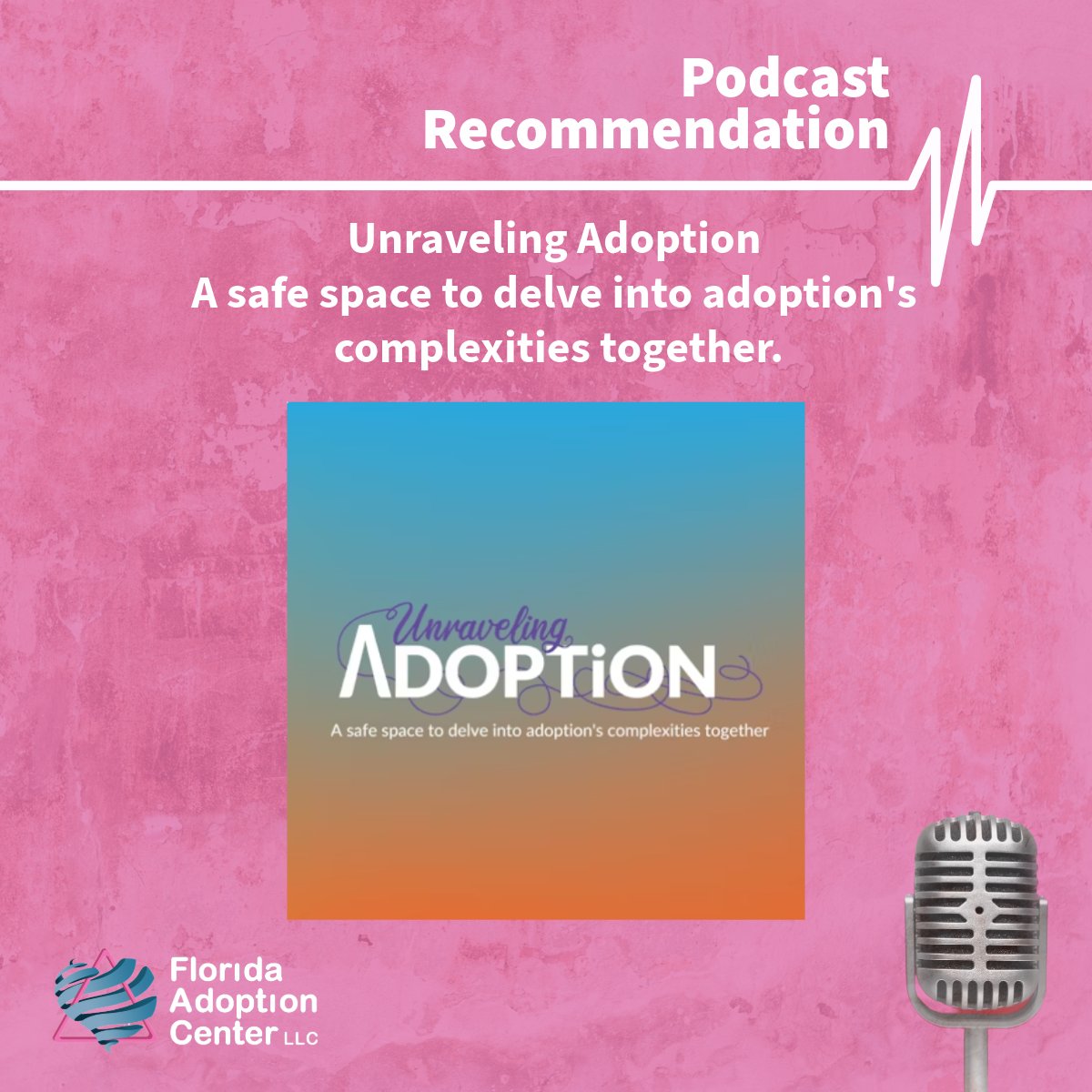CHeck out this podcast: Unraveling Adoption
A safe space to delve into adoption's complexities together.  
pod.link/1661505668

At Florida Adoption Center love makes a difference!

#FloridaAdoptionCenter #adoptioninformation #adoptioneducation