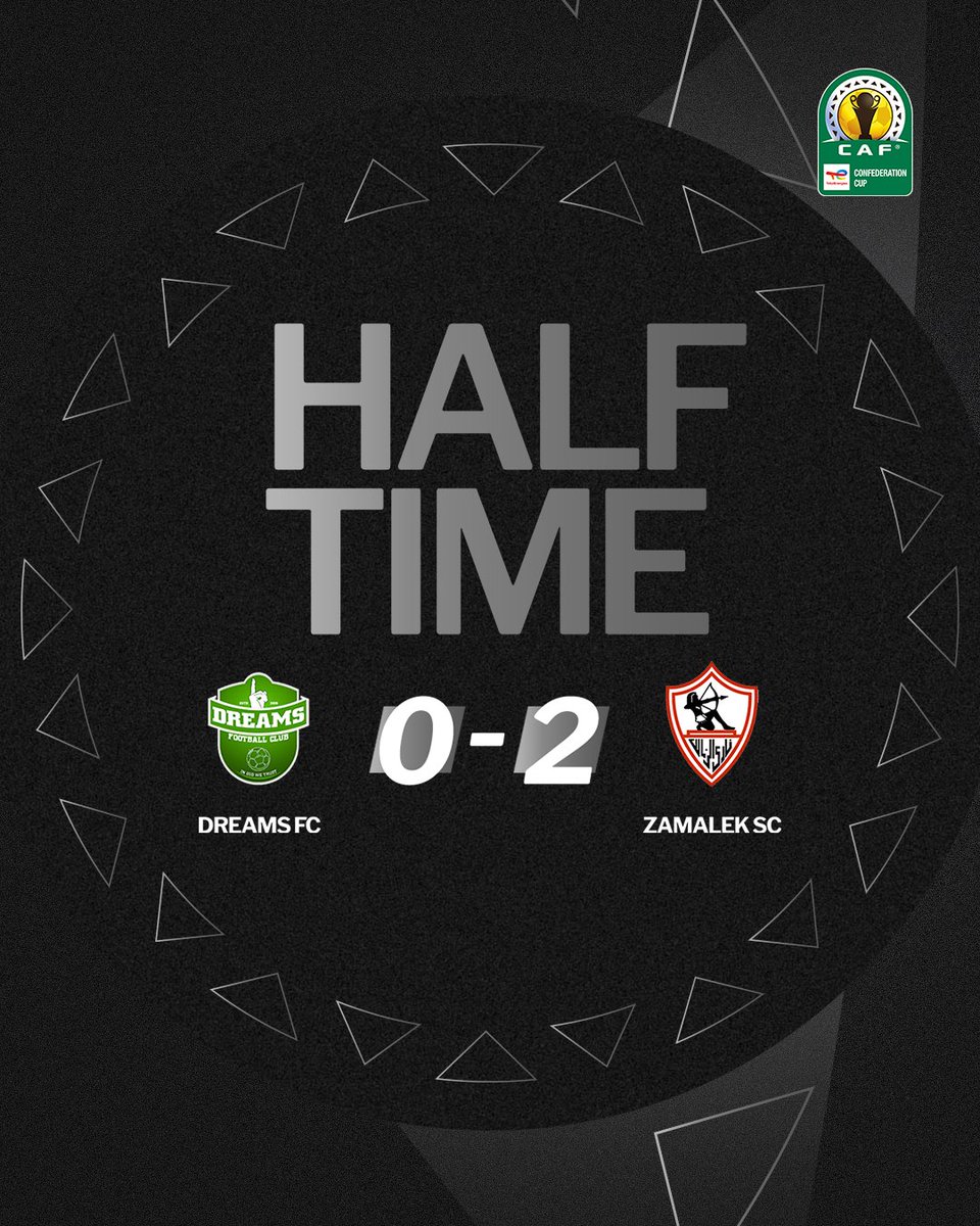 Zamalek SC lead going into half-time with two goals. ⚽️⚽️ #TotalEnergiesCAFCC | #DFCZSC