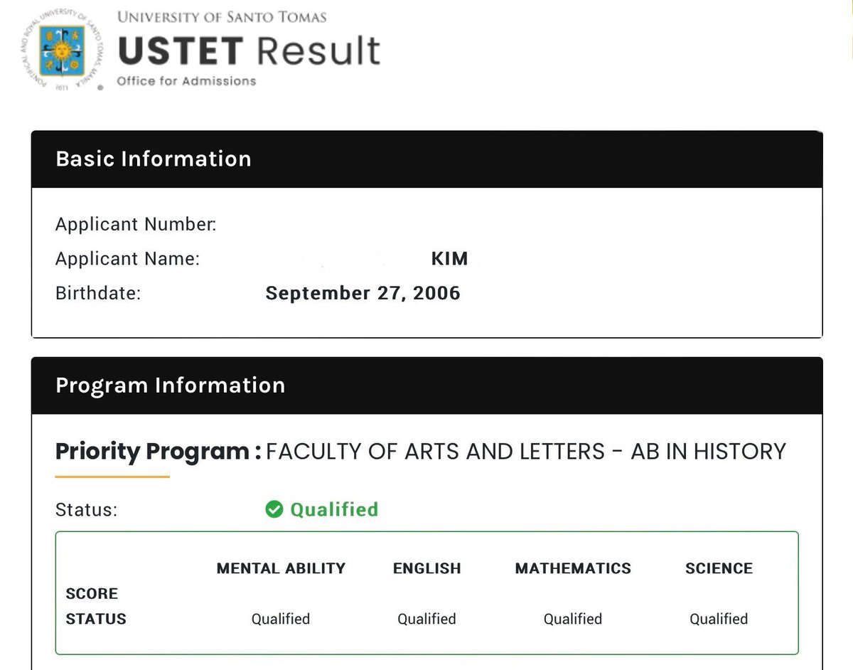 i passed ustet and was qualified for my prio program 🥺

tomasino soon? 🐯💛
#USTET2024 #tomasino