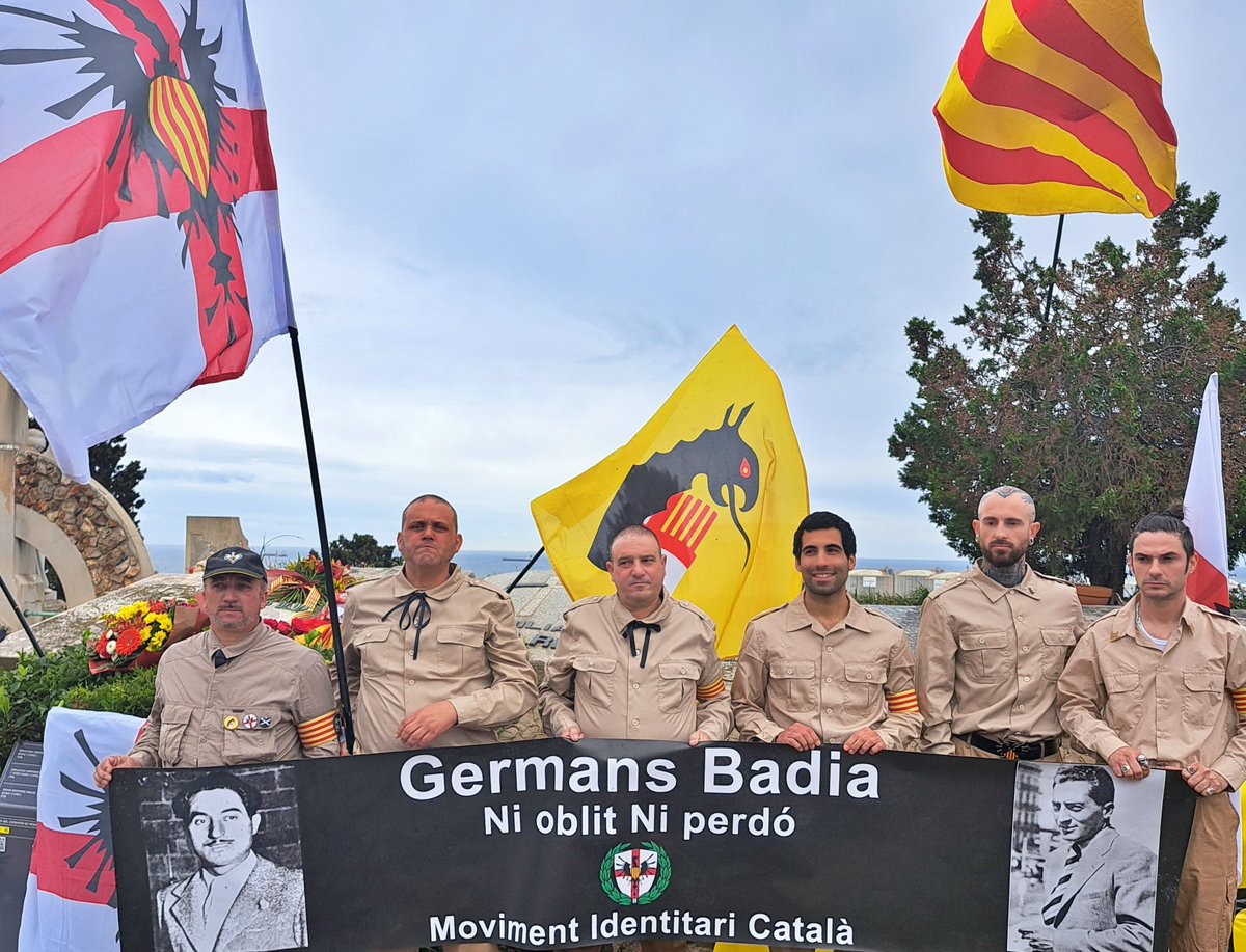 MIC_Catalunya's tweet photo. Homenatge als Germans Badia, passió, caràcter i dignitat! Reposeu en pau germans,  els identitaris catalans sempre serem fidels a la vostra memòria. Ens  volen silenciats i cada dia som més forts i estem més preparats esperant la gran batalla. https://t.co/J49g5qoYFd