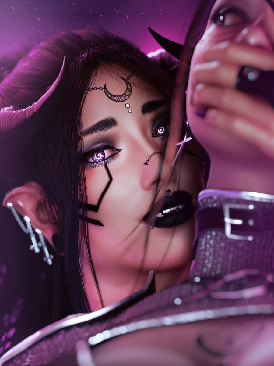 Vampire bite with @OnlyMisuna #Cyberpunk2077 #Cyberpunk2077PhotoMode #VirtualPhotography