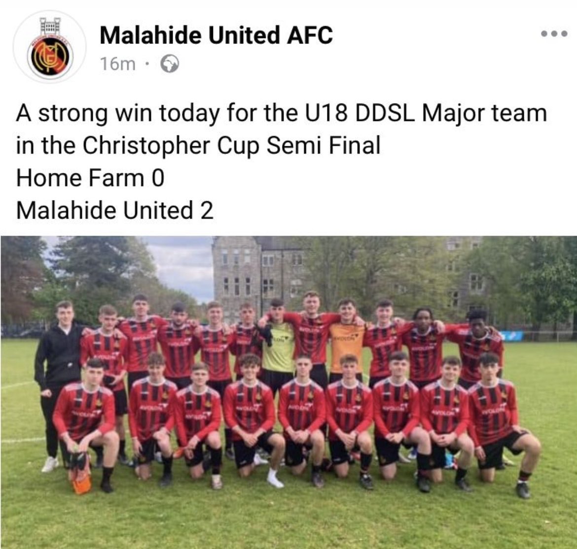 What an amazing bunch of lads… some of these lads have been with me for 12 years now.. my 2nd team at malahide (22 years of coaching) 
🌑🔴⁦🌑
@MalahideUtdAFC⁩