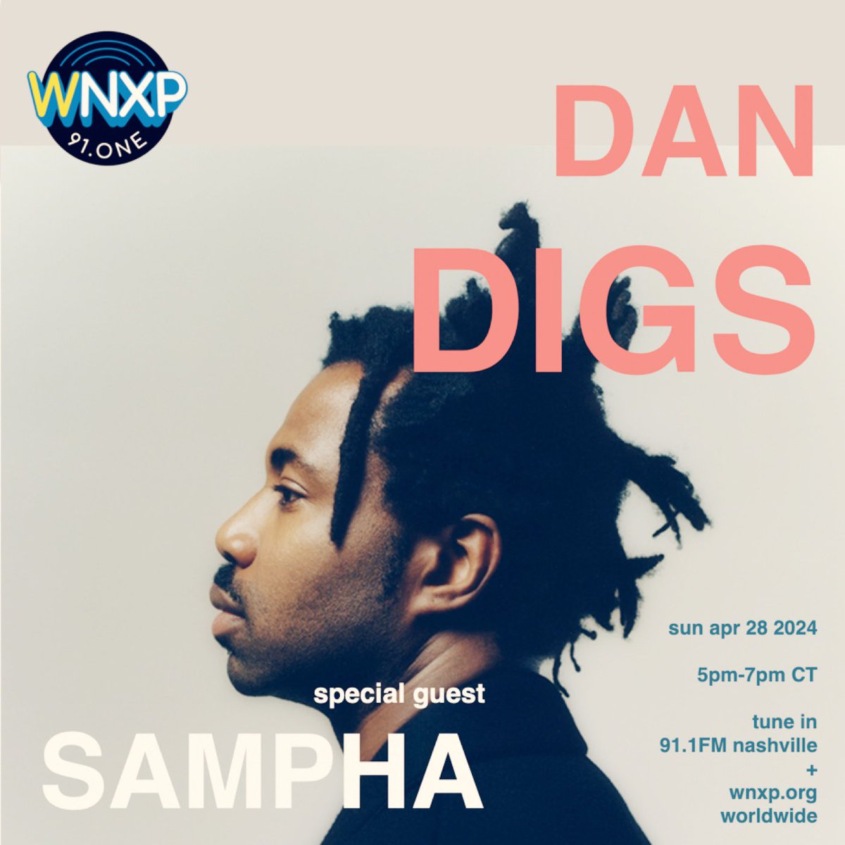 New radio show! Catch me 5p-7p on Sundays @wnxpnashville @nprmusic for a weekly curated blend of new electronic soul, leftfield indie, experimental beats + global sounds Special guest for episode 1 tonight: @sampha Tune in 91.1FM Nashville + wnxp.org