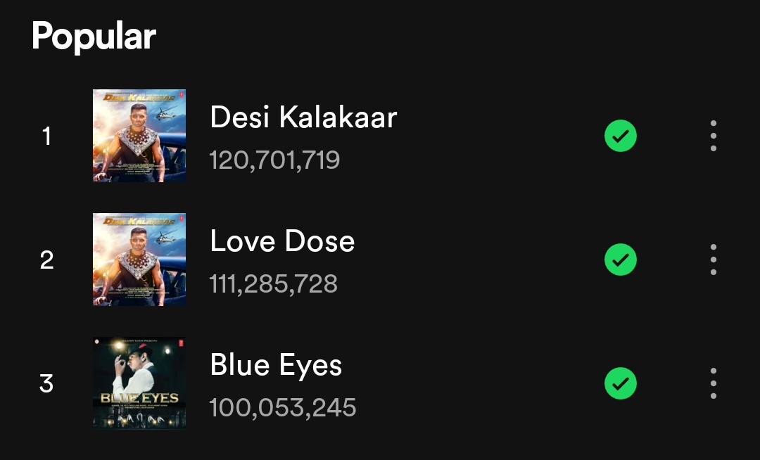 Blue Eyes Becomes the 3rd Song of Yo Yo Honey Singh to Cross 100 Million Streams on Spotify 🔥