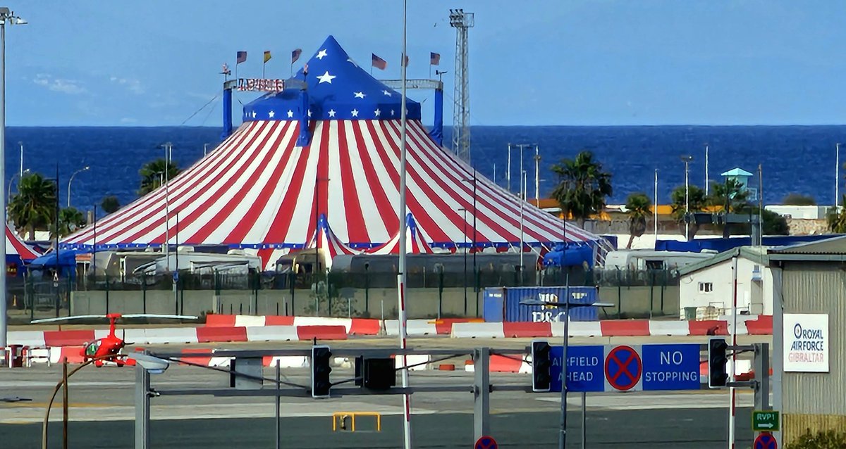 Someone couldn't have timed it better. Just across the airfield where some of the 'events' unfolded, ' the circus is back in town' however the 'clowns' here do not wear any sort of uniform !😮😂