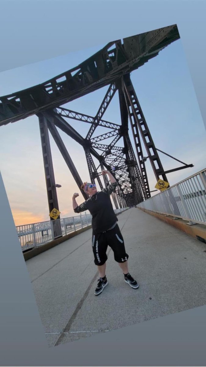 The first time I finally could walk across the Big 4 Bridge in Louisville after my spinal cord fusion & being semi paralyzed waist down. Minus C5-7 @RealCRO2