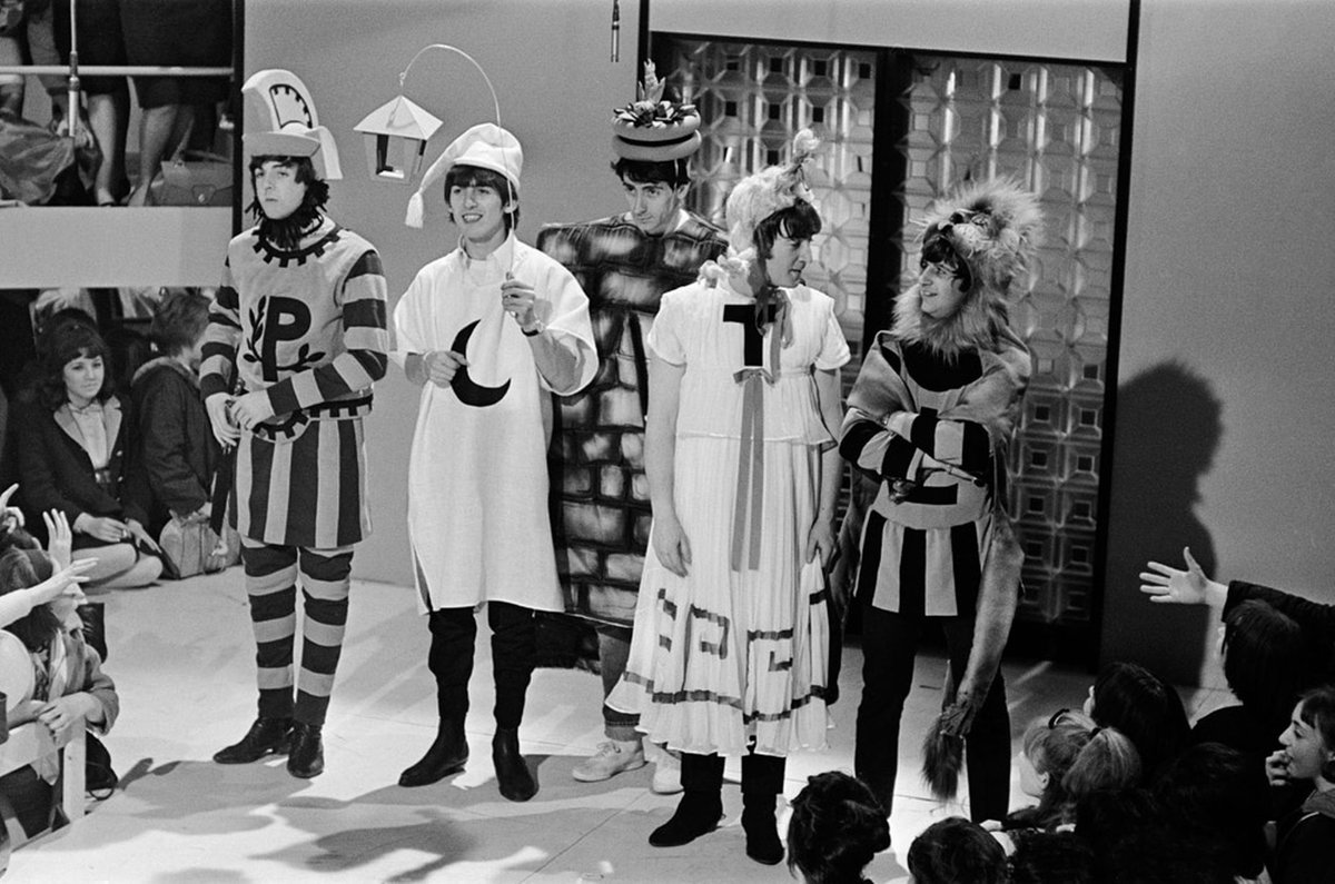 28 April 1964 – The Beatles are at the Wembley Studios in London to record TV special ‘Around The Beatles’. They mime to seven songs and star in a spoof of Shakespeare’s ‘A Midsummer Night’s Dream’. The hour-long show, featuring guests, is shown in the UK on 6 May. #TheBeatles
