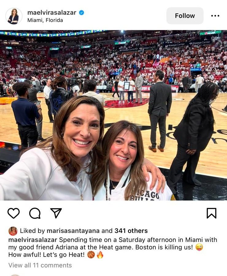 As #FL27 faces soaring insurance premiums, Salazar is courtside at the Heat game. We need leaders who play for the home team, tackling our real challenges, not the sidelines. #takebackfl