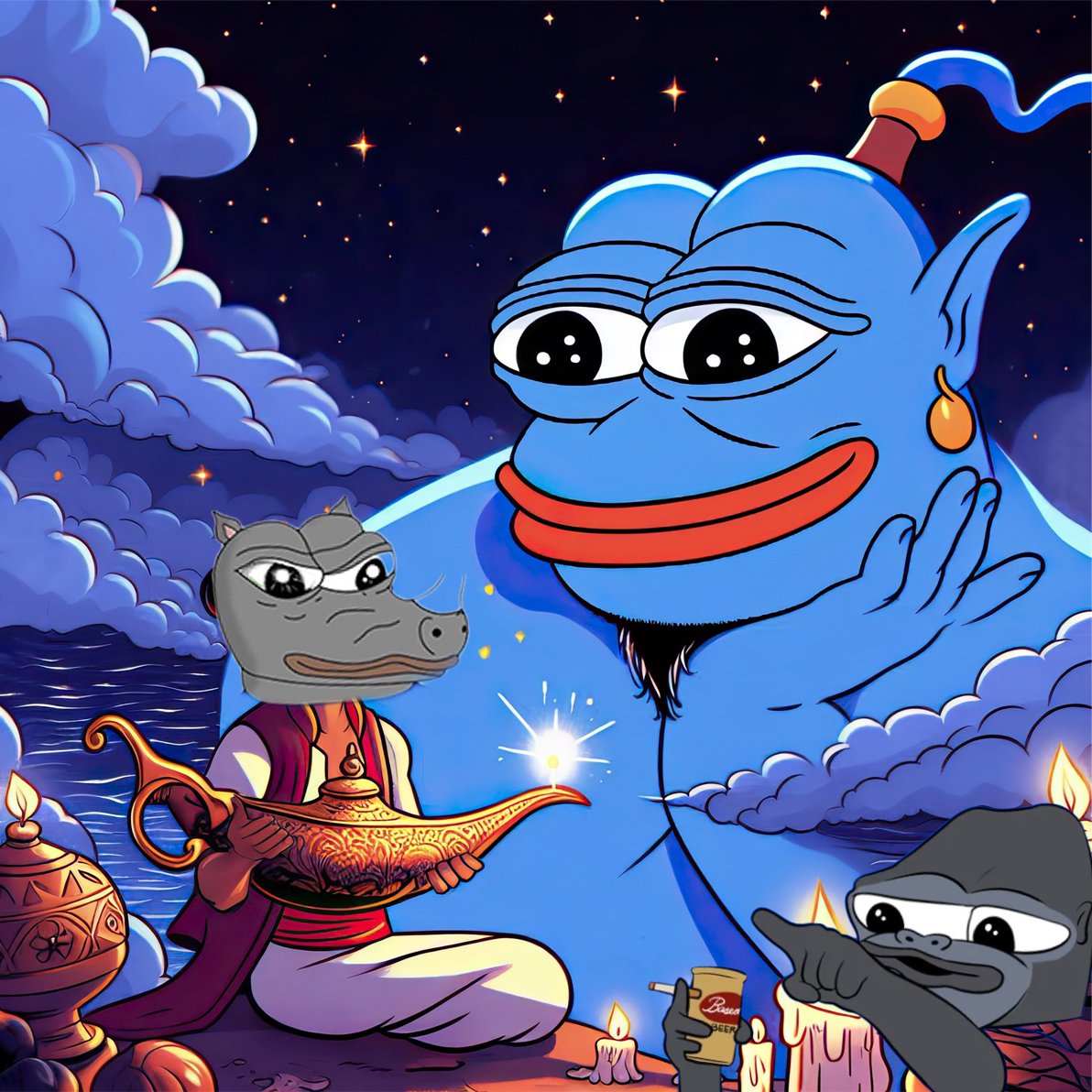 RhinoCoinBase's tweet image. $RHINO and $MONKE stumbled upon a mysterious lamp in the jungle. 🦏🌴🐵

Together, we rubbed it and out popped meme magic!

#base #memecoins $brett $monke $pepe $andy