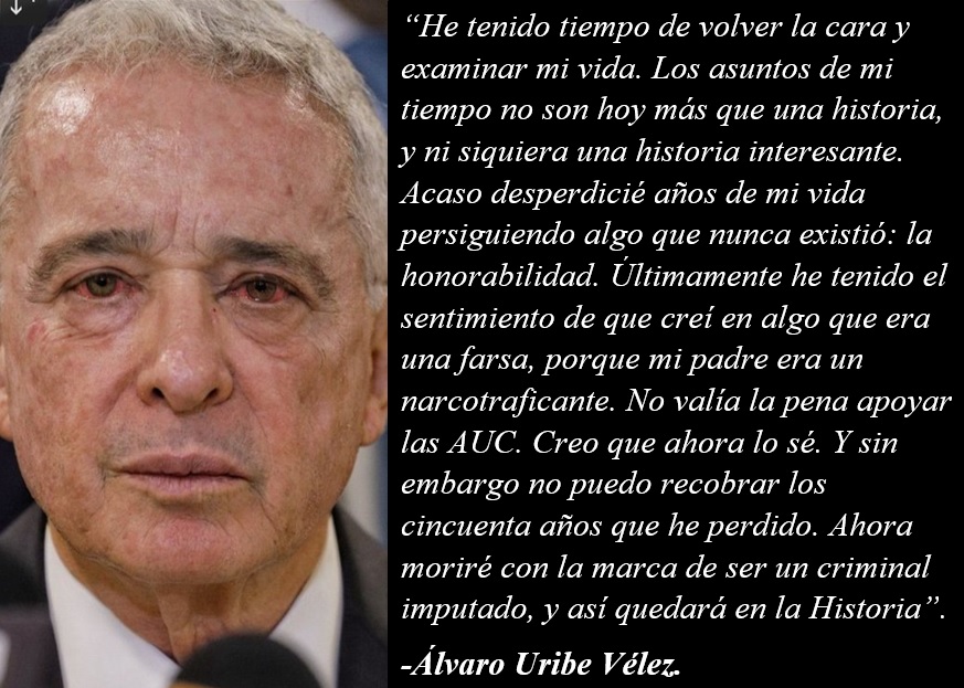 Arrepiéntase y crea en el evangelio Presidente Uribe, nunca es tarde para pedir perdón a Dios y a la humanidad.
@AlvaroUribeVel @CeDemocratico