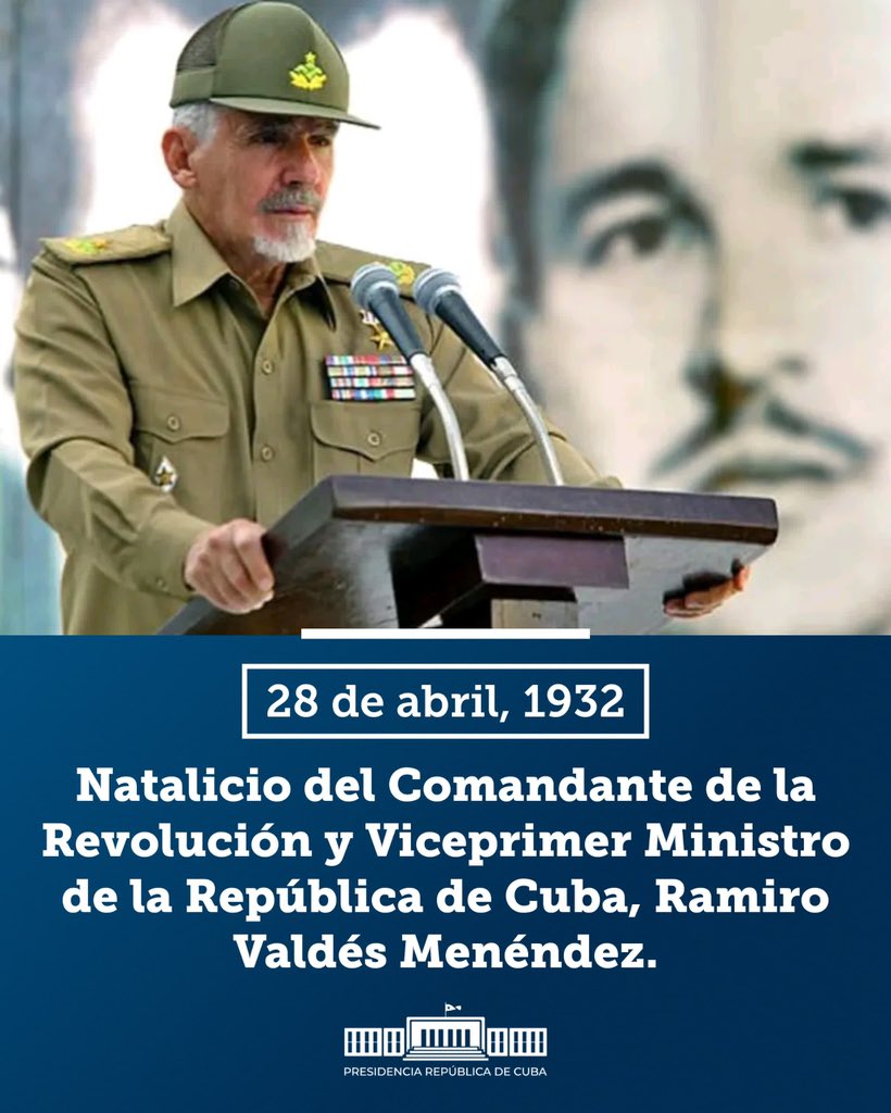 Un fuerte abrazo para el querido Comandante Ramiro Valdés, revolucionario cabal, guerrillero en todos los tiempos, un ejemplo para todos nosotros, y una persona a la que quiero y admiro mucho. ¡Felicidades, Ramiro!