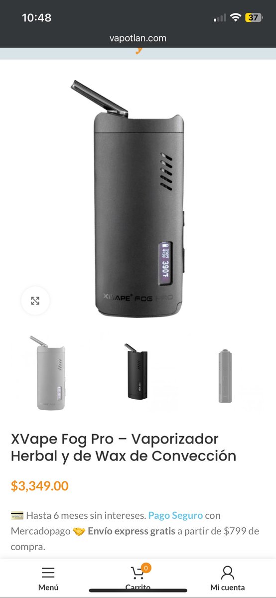 Amigos, estoy vendiendo mi vaporizador herbal.
Es un Fog-Pro de Xvape.
Lo compré en Vapotlán, es original.
Funciona al 100, trae una estética de 8 (porque se me rayo). Trae todos sus accesorios originales.

vapotlan.com/products/xvape…
Si te interesa manda DM