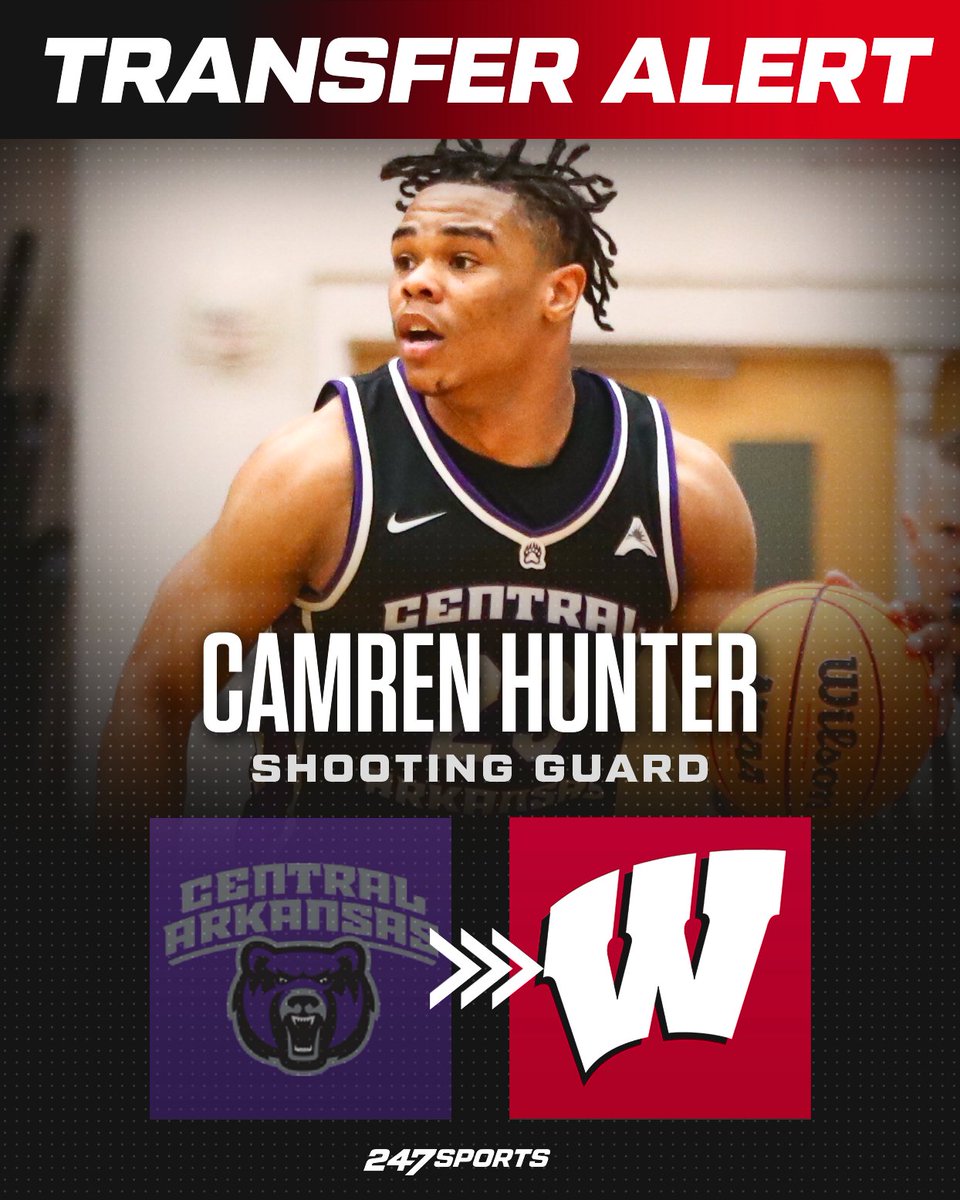 BREAKING: Central Arkansas transfer Camren Hunter has committed to the #Badgers. UW gets the All-Atlantic Sun guard over Auburn, Florida State, Arkansas, West Virginia, and more. 'It's a great program and they have a winning tradition.' Story: 247sports.com/college/wiscon…