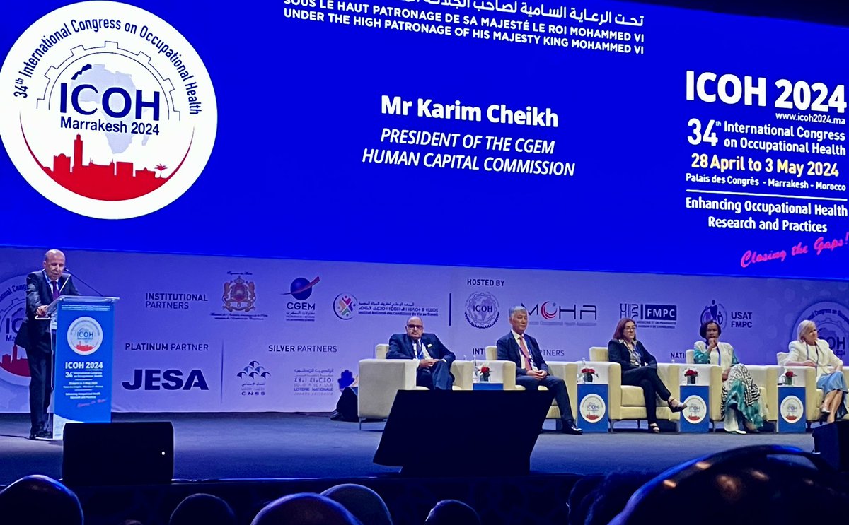 Now starting. 34th <a href="/icoh2024/">ICOH 2024</a> Congress on #OccupationalHealth  this year marking the 28th of April, World Day for #Safety_and_health_at_work and for the first time in #Africa. An audience of more than 1,800 recalling once again the importance of #prevention.