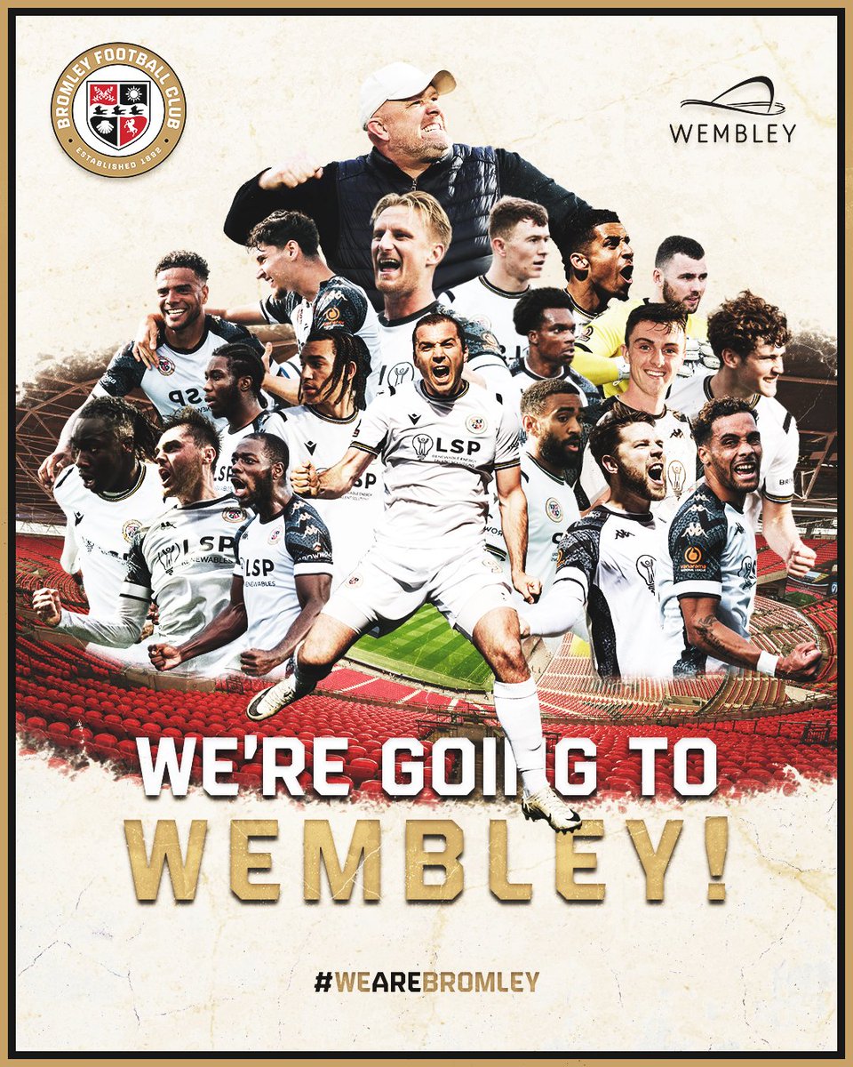 BROMLEY FOOTBALL CLUB ARE IN THE 2023/24 VANARAMA NATIONAL LEAGUE PROMOTION FINAL 🙌 🎨 @MartinGreig2