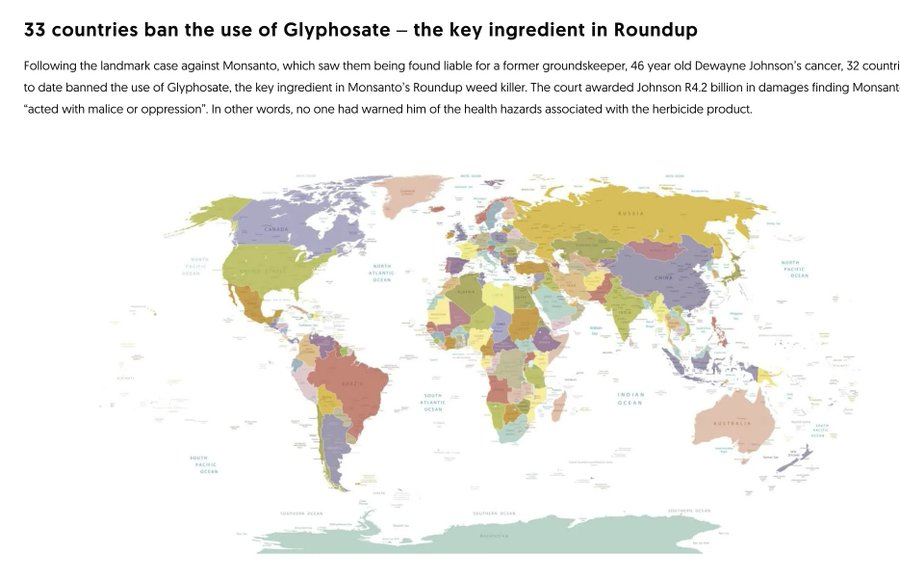 Glyphosate is the weedkiller that many grains in the US are soaked in.

Although it is stll legal in the US, 33 other countries disagree. 

I avoid grains for this reason as well as the pro-inflammatory proteins and carbohydrate content.