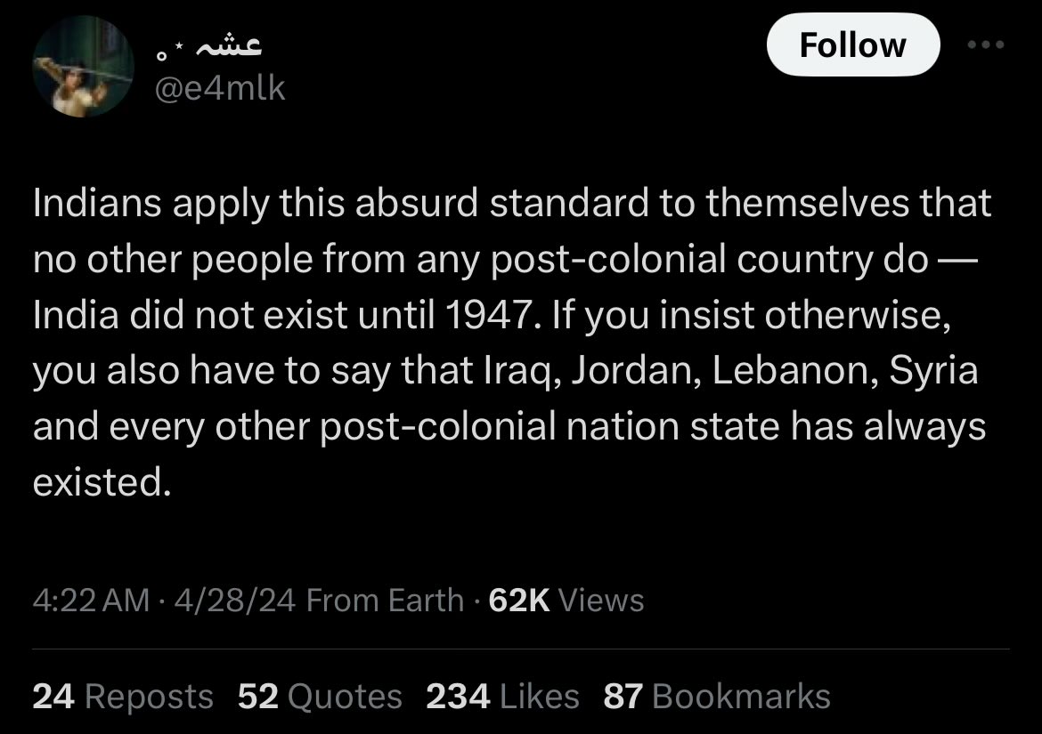 Listen to this very carefully and then go educate your fellow countrymen too, because it’s embarrassing that something this elementary needs to be drilled into you clowns once every few days: India has existed at least since 490 BC if not before. The name, that is. Ask Darius of…
