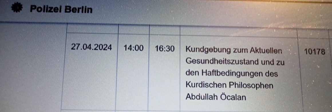 Berlin Emniyeti, terör örgütü elebaşı Abdullah Öcalan'dan 'Kürt filozof' diye bahsetti.