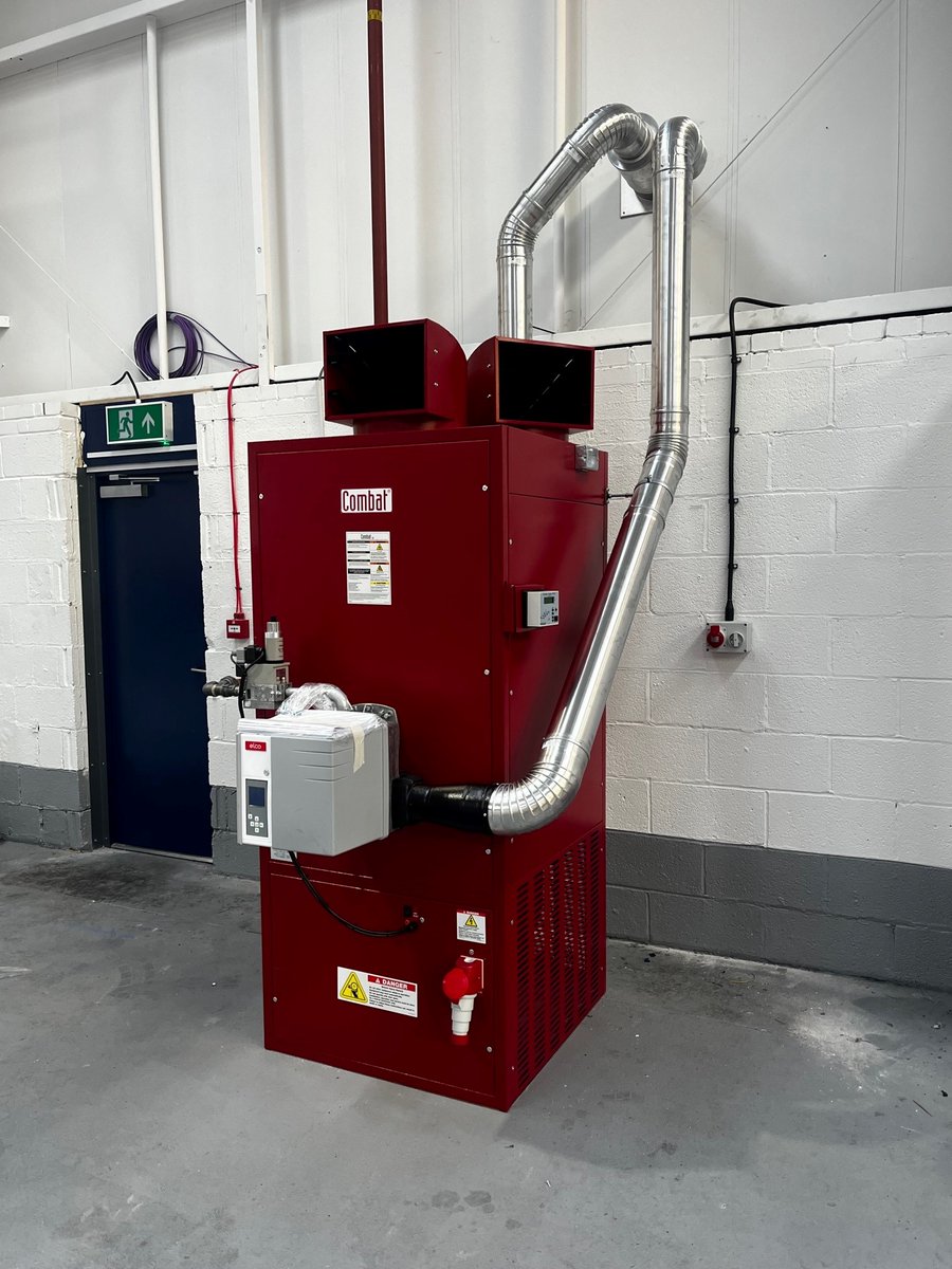 CKServices1990's tweet photo. Recent Installation completed for a new client, our in-house engineers installed 2 x Combat ELG 120 (120Kw) Floor Standing Gas heaters. 5 x Combat HVE Destratification fans and a pressfit stainless steel gas line in the building. Client happy with the work https://t.co/3xW19X4rXK