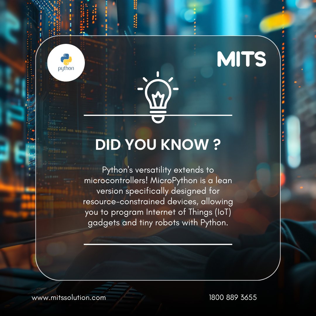 Don't forget to save this for future use! ✅
.
.
.
#mitssolution #python #didyouknow #facts #microcontrollers #micropython #internetofthings