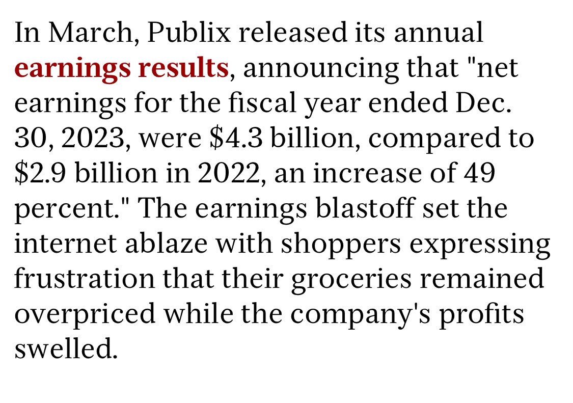 It’s price gouging, greedflation, however you want to say it. It’s not, however, due to the Biden administration. This is a direct result of Donald Trump’s piss-poor presidency giving everything he could to his rich buddies (himself included). And dumbass republicans want