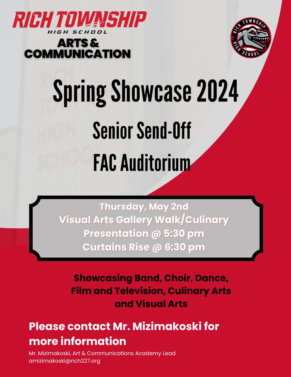 This Thursday!!!  Please feel free to come on out!!!
Our Senior Send -Off!!!
#richinstudentsuccess
#weReeverywhere