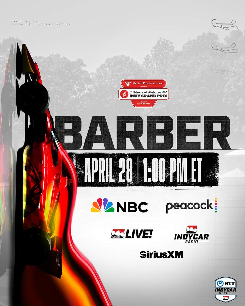 After an 'interesting' week @IndyCar is set to go racing at the beautiful Barber Motorsports facility.

For UK based fans the race is Live now on @SkySportsF1

Who's your money on for victory down in Alabama? Whoever you're rooting for, enjoy the race! 😊❤️🏁 #IndyCar
#SkyIndycar