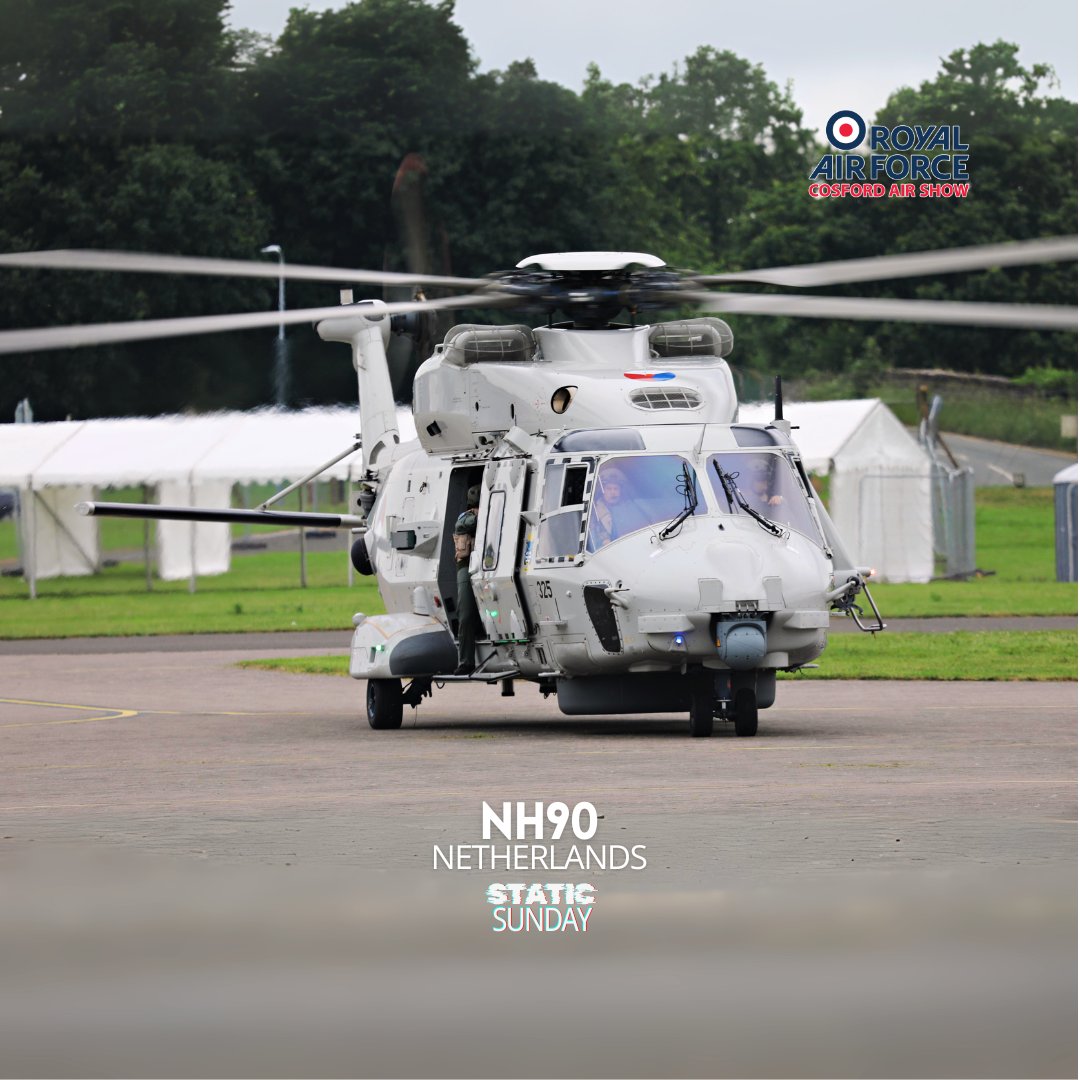 🚁It's #StaticSunday and we're delighted to announce that a Dutch NH90 Helicopter will be on Static display at the RAF Cosford Air Show
👉Buy Tickets: cosfordairshow.co.uk
#TakeFlight #Cosford24