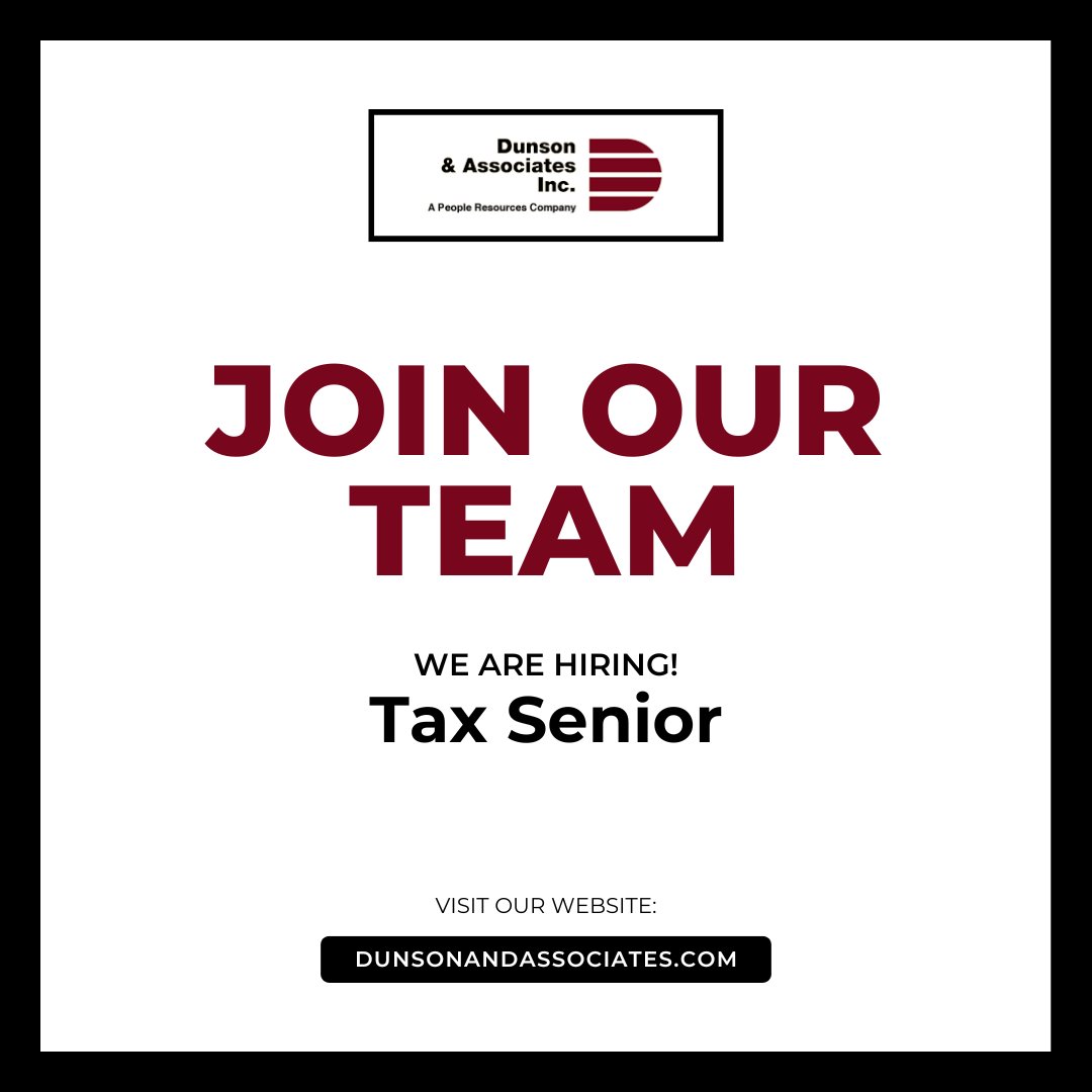 Our CPA firm, a California-based husband and wife team with Big 4 experience, is seeking an Tax Senior on a fully remote basis to join their full-service accounting firm.

Learn more: bit.ly/3TILOgO 

#HiringTaxSenior #TaxSeniorJob #JobsInCalifornia