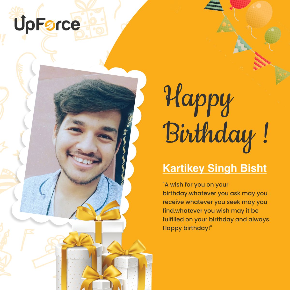 Cheers to another year of growth, success, and celebration! 🎉 Happy birthday to our incredible team member at UpforceTech. Your dedication and hard work inspire us every day. Here's to making more memories together! 🎂🎈 #TeamUpforceTech #HappyBirthday