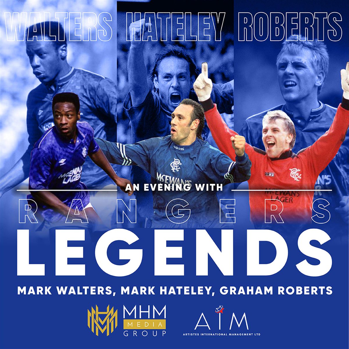 ⚽ An Evening with Rangers Legends: Mark Walters, Mark Hateley & Graham Roberts 📅 Thu 27 Jun 2024 🎟️ bit.ly/4aMZBJD The three Rangers legends will talk about their action-packed football careers. VIP Tickets available #scottishfootball #rangers #whatsonayrshire